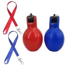 AQSQWQ 2x Hand Squeeze Whistles,Manual Whistle for Training,Includes 2x Lanyards,Basketball Football Training Accessories