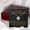 Administrative Office Coordinator Necklace Message Card Box Love Knot Mahogany