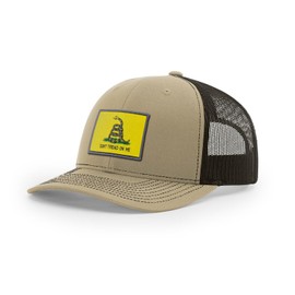 Gadsden Flag, Snapback Hat (Beige/Dark Brown)