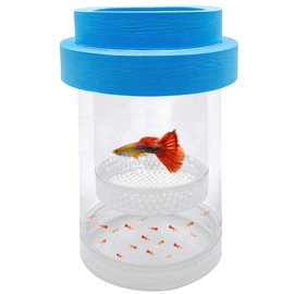 Kirmoo Floating Fish Breeding Isolation Box for Aquarium Tank Plastic Mesh Hatchery Incubator Breeder Box for Baby Fish Betta Shrimp Clownfish Guppy (Blue, Large)