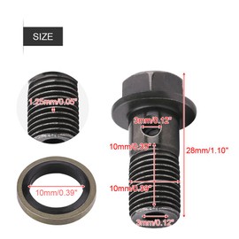 Banjo Bolt M10, 5pcs Motorcycle Brake Banjo Bolts and Banjo Washers for Brake Caliper Master Cylinder, Motorcycle Brake Line Fittings(M10×1.25mm)