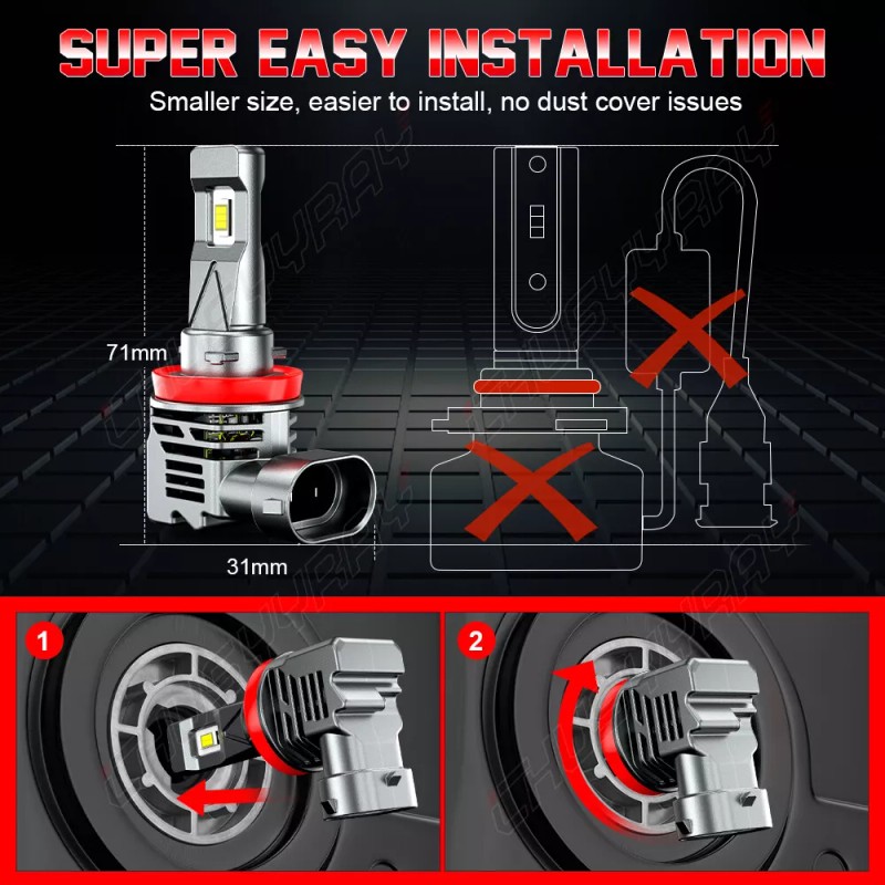 CHUSYYRAY For Peterbilt 579 587 Trucks LED Headlight Kit 4