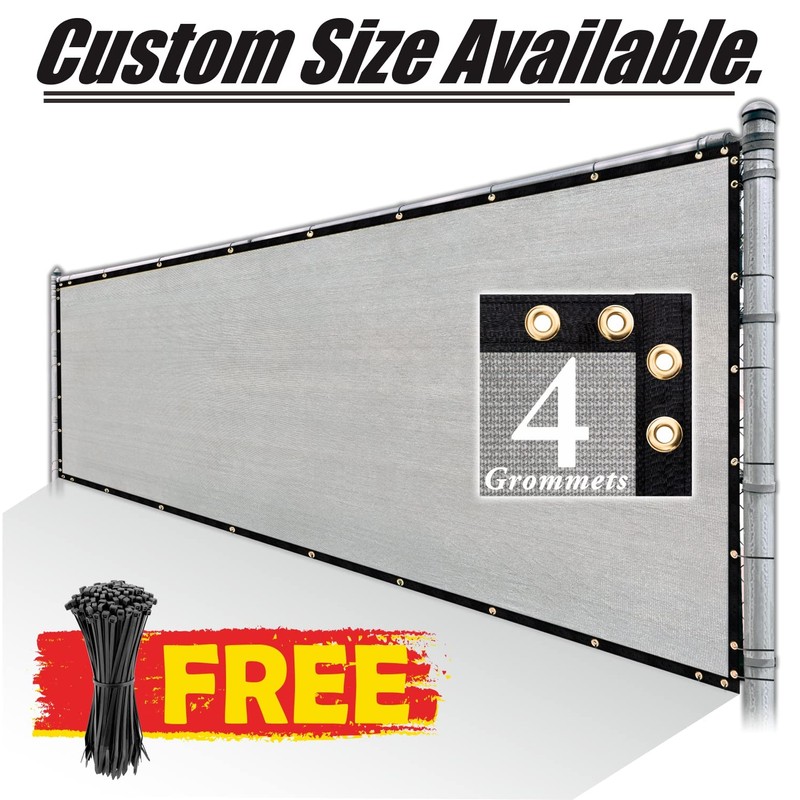 Royal Shade Custom Size 5' x 1' Grey Fence Privacy