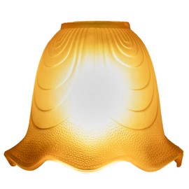 Amber Glass Shade Light Fixture Accessory, Replacement Glass Lampshade with Bell Shaped, 1.63inch Fitter, 5.4inch High, 5.4inch Diameter, Lamp Shade Cover for Pendant Lights Table lamp