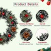 2Pcs Artificial Christmas Wreath with 1 Rope and 2 Hooks,