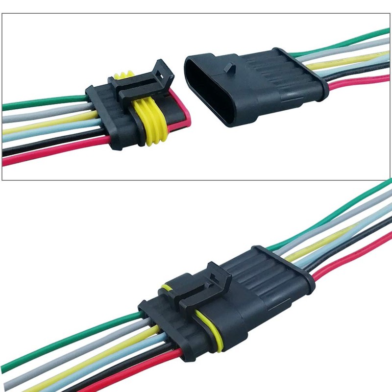 QitinDasen 2 Set 6 Pin Waterproof Car Electrical Connectors, Sealed