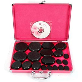 20PCS Basalt Hot Stones Set Massage Stone Hot Rocks Stones Hot Stone Massage with Heater Box for Body Massage (20PCS Hot Stone)