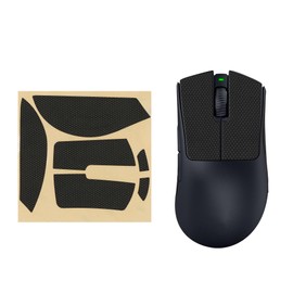 kwmobile Mouse Grip Tape Compatible with Razer DeathAdder V3 Pro Grip Tape - Non-Slip Faux Leather - Black