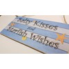 Wooden Seaside Plaque "Salty kisses and starfish wishes" bathroom wall