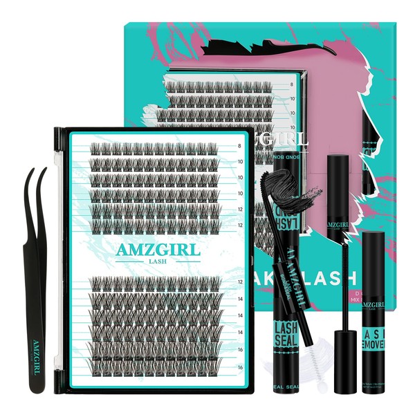 Lash Extension Kit,DIY Individual Lashes Clusters Kits,with Bond And Seal,Lash