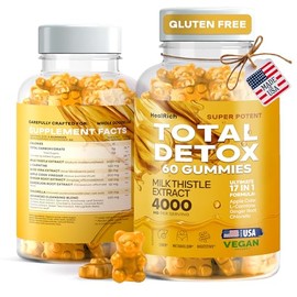 HealRich Total Detox - Vegan Liver Support – 4000MG Milk Thistle Extract, L-Carnitine & ACV – Detox & Repair for Kids & Adults