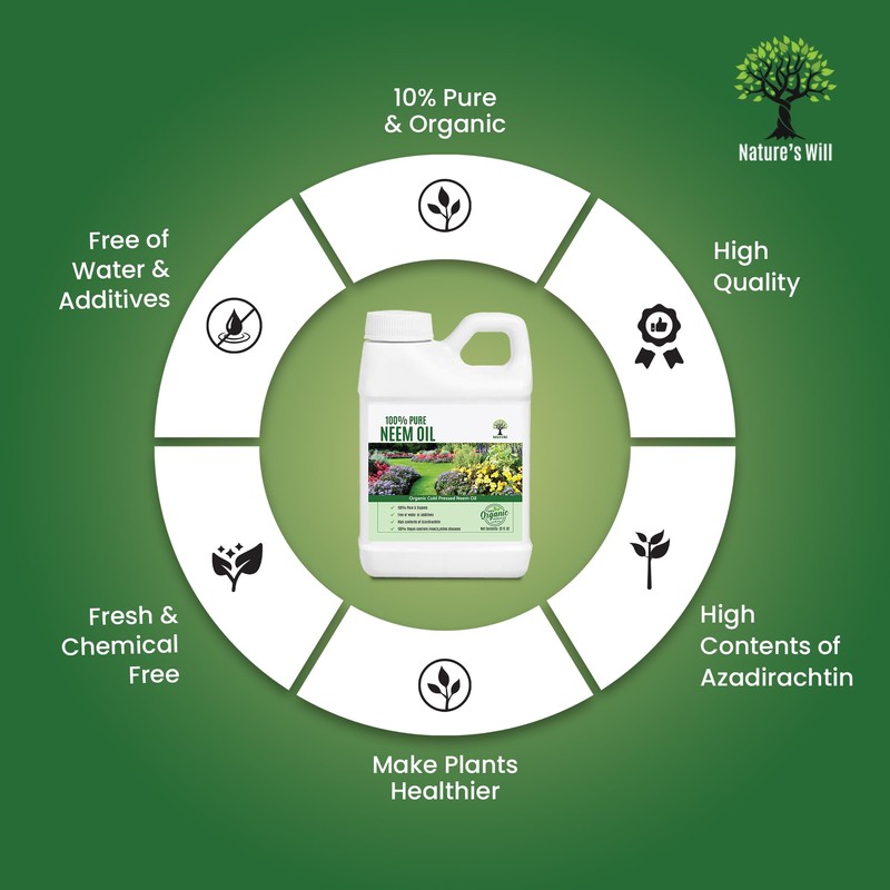 Nature's Will 100% Pure Organic Neem Oil, Cold Pressed and