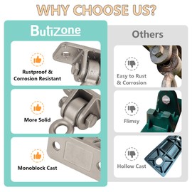 Butizone Heavy Duty Swing Hangers 304 Stainless Steel for Wooden Sets, Swing Hooks Screws Bolts with Snap Hooks for Playground, Porch, Swing Seat, Indoor Outdoor, Set of 4