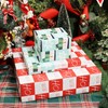 LaRibbons Reversible Christmas Wrapping Paper Roll with Red Pom Pom,