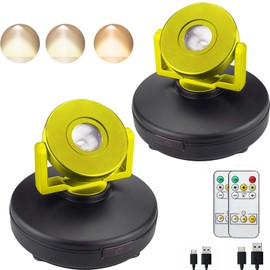 Wireless LED Indoor Spotlight, Rechargeable Uplights Battery Powered Picture Lights with Remote, Stick Spot Lights with Timer Dimmable for Wall Art Display Dartboard Painting Artwork Accent Closet