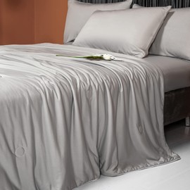 LLanCL Cooling Blankets for Hot Sleepers - Cool Like Ice Cream Lightweight Blanket for Summer with Double Side Cold, Cooling Comforter, Quilt, Fabric for Bed (Twin Size 59" x 79" Grey)