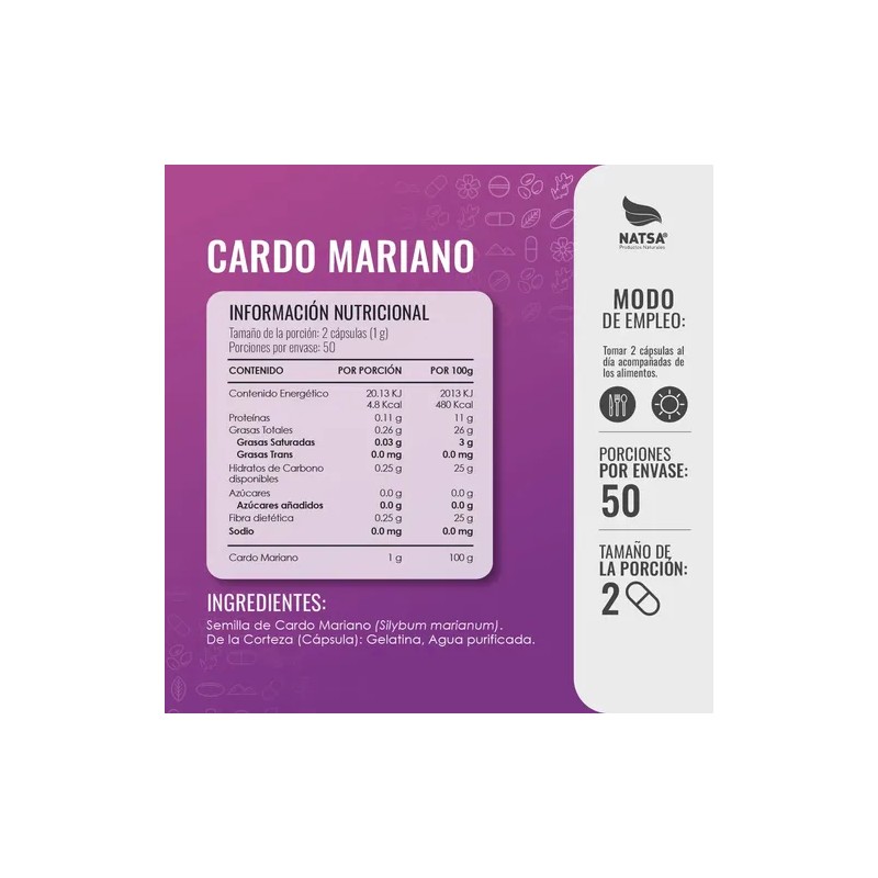Cardo Mariano, 300 Cápsulas (3 Frascos 100 Cap C/u) Sabor