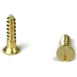 #9-14 Wood Screws - Slotted Flat Head Wood Screws - Brass #9-14 x 1-3/4" Qty 50