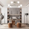 Nickle Modern Sputnik Chandelier Ceiling Light Fixture,6-Light Dining Room Light