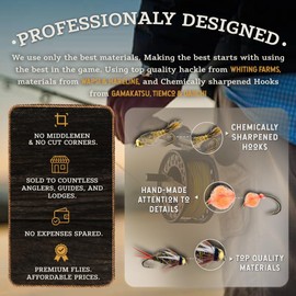 DiscountFlies Terrestrial Dry Fly Fishing Flies – Fishing Kit w/Fly Box & 12 Dry Flies for Trout Fishing – Realistic and Effective Fly Fishing Gear – Trout Flies for Fly Fishing on Strong Sharp Hooks