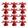 Pack of 12 Red Mini Metallic-Look Christmas Tree Bell Decorations