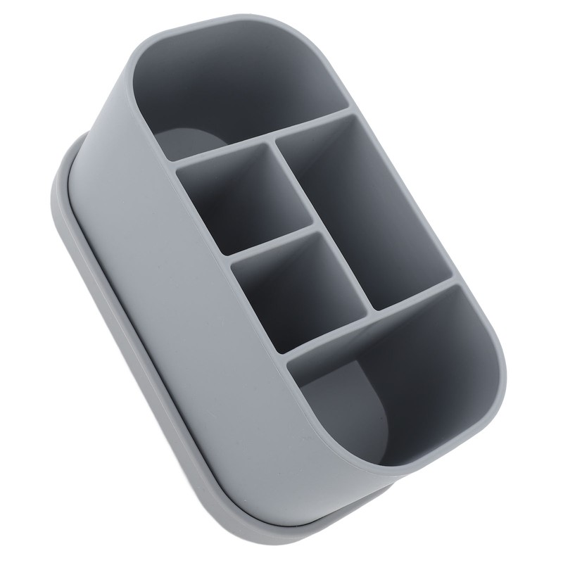 Silicone Toothbrush Toothpaste Holder Multipurpose 5 Slots Drainage Holes Bathroom