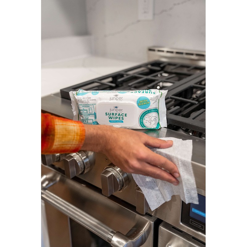 Juniper CLEAN 24 Pack Surface Cleaning Wipes with Bleach, All-Purpose