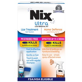 Nix Lice Treatment Hair and Home Kit, Ultra Hair Solution (3.4 Fl Oz), Home Defense Bedbug and Lice Killing Spray (5 Fl Oz)
