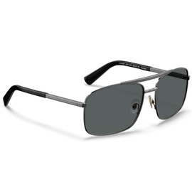 CARFIA Men's Polarised UV400 Retro Aviator Sunglasses Metal Sunglasses 100% UV Protection CAT 3, Black+grey