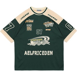 Aelfric Eden 90s Oversize Tshirts Unisex Grahpic Jersey Printed Casual Tees Streetwear Vintage Summer Top Tshirt Green