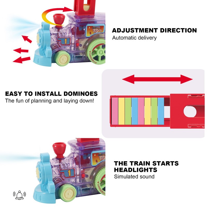 Domino Game Car Toy Set DIY Automatic Placement Domino Train