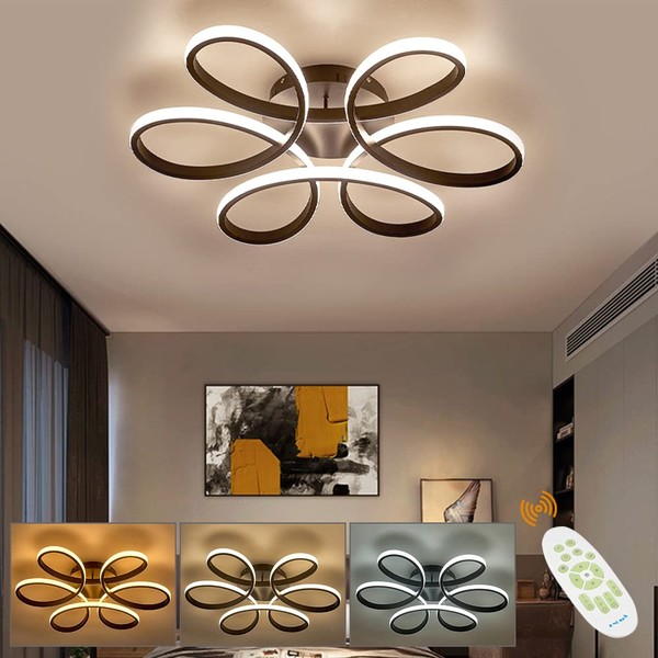 XEMQENER LED Ceiling Lights, 65W Dimmable Chandeliers Ceiling Light with Remote & Memory Function,Modern LED Ceiling Lamp Color and Brightness Adjustable for Living Room Bedroom Kitchen Hallway Office