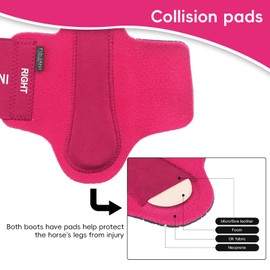 Horse Boots, Splint Boots for Horses with Impact Protection Rubber, Stylish Secure Closure Horse Sport Boots, Horse Boots Set of 4 for Equestrian Endurance Riding and Training