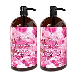 Dead Sea Collection Cherry Blossom Body Wash for Women and Men - Pack of 2 (67.6 fl. oz) - Cleanses and Moisturizes Skin - With Natural Minerals and Vitamins Nourishing Skin