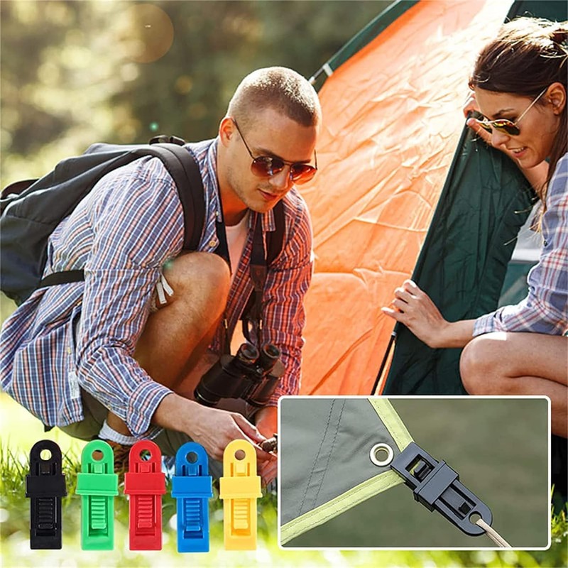 WEZCHUGHAOL Adjustable Heavy Duty Lock Grip, 20Pcs Tarp Clips Tent