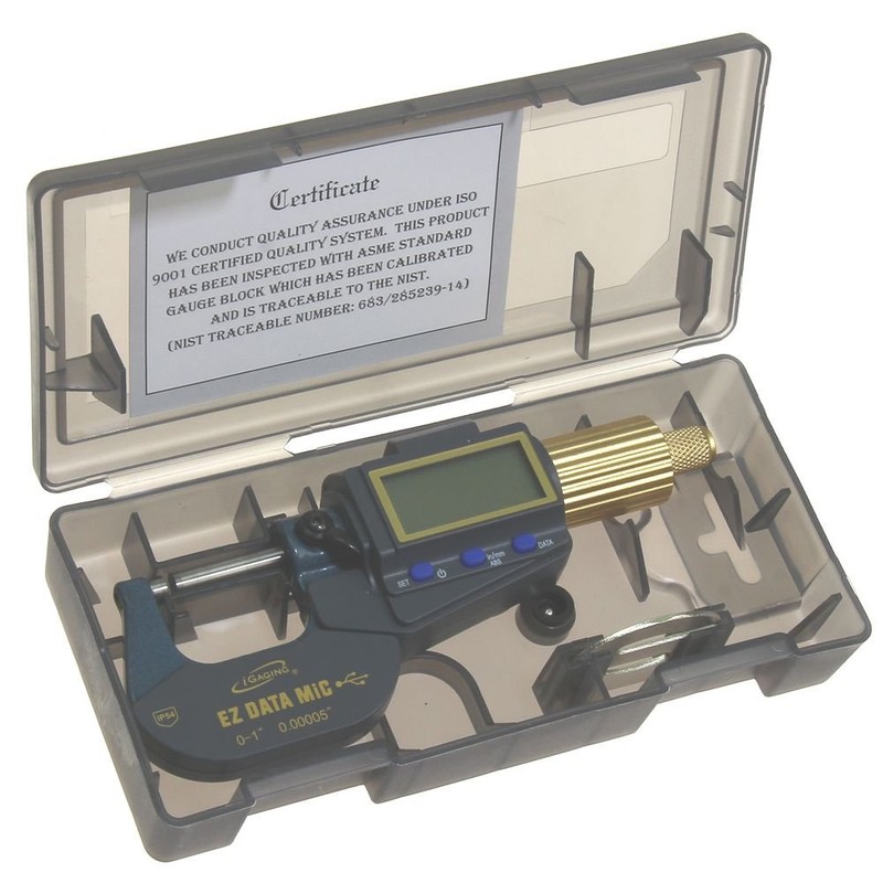 iGaging Digital Micrometer 0-1"/0.00005" Electronic Extra Large LCD Display Inch/Metric