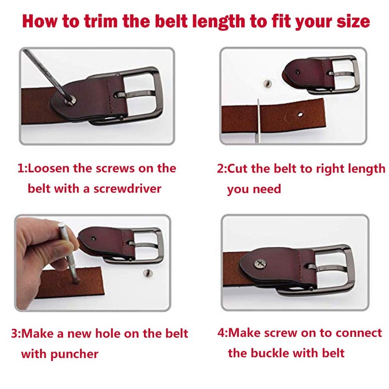 ESPOFY Women's Genuine Leather Belt with Single Prong Alloy Buckle