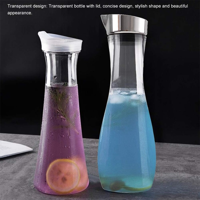 Juice Bottles, Transparent Water Bottle, 1.2 L Acrylic Transparent Bottle,
