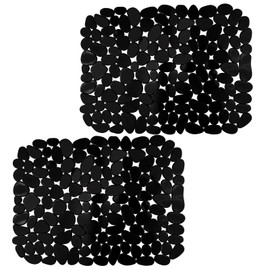 Mokaskaidj Pack of 2 Sink Liners, Sink Mat Protective Mat, Sink Mat for Sink, Kitchen Sink Protection Mat, Can be Cut to Size PVC Sink Mat, Inserts for Kitchen / Bathroom Sink (Black)