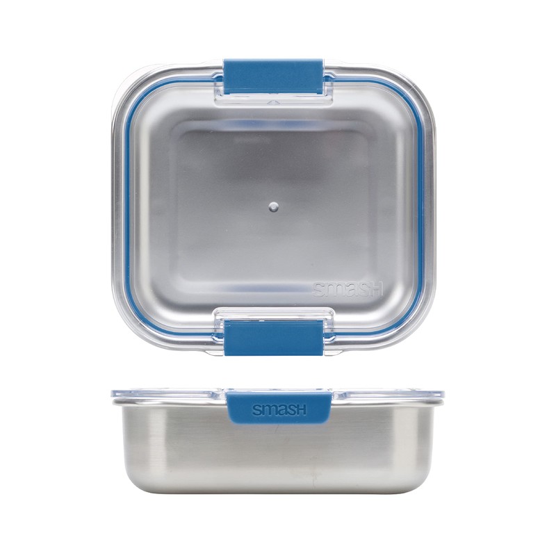 Smash Microwave Safe Stainless Steel Lunch/Sandwich/Meal Box, Blue