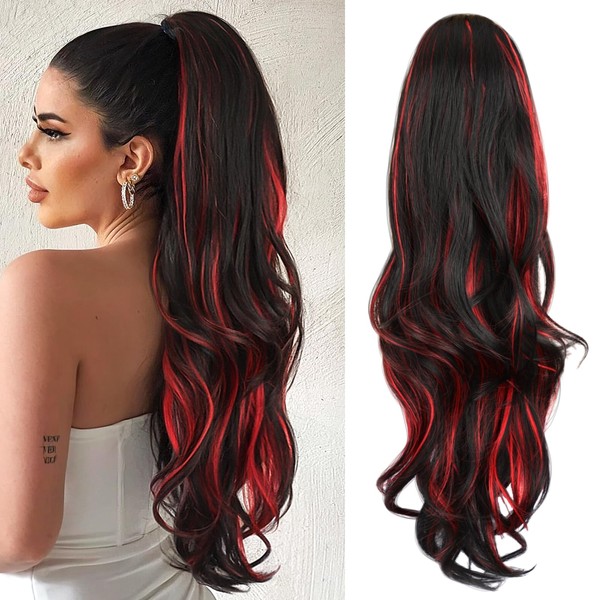 CHRSHN Ponytail Extension, Drawstring Ponytail Extension for Women 26 Inch