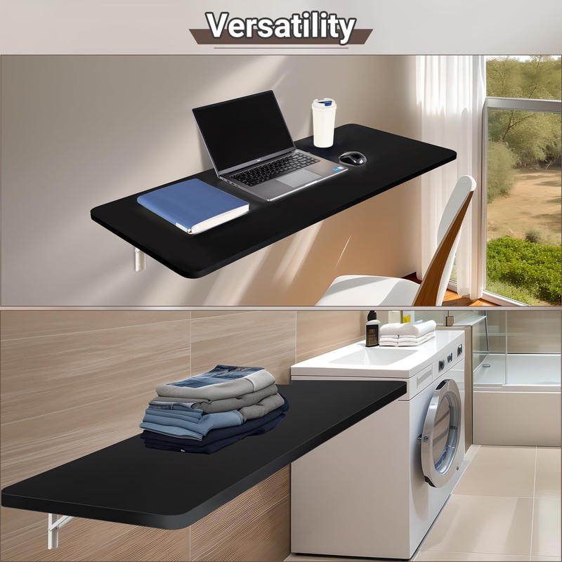 Neoaider Wall Mounted Folding Table 47.2”L x 19.7”W, Laundry Folding