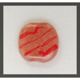 KAZURI BEADS -  MINI PITA PAT - pink & orange with the diagonal stripe pattern