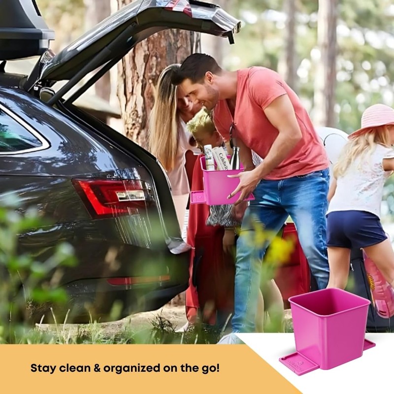 Car Trash Can for Vehicles Leakproof Compact Garbage Bin w/