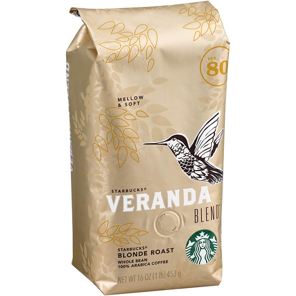Starbucks Veranda Blend Whole Bean Coffee, Veranda, 96 Oz Pack of 6