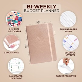 Clever Fox Bi Weekly Budget Planner – Undated Financial Planner Organizer Budget Book – Expense Tracker Notebook, Budgeting Planner, Bill Planner, Finance Planner to Manage Your Money, A5–Rose Gold