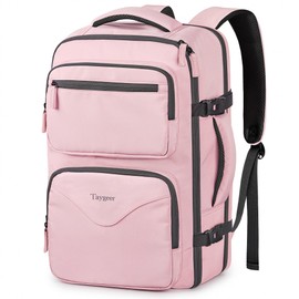 Taygeer 18 x 14 x 8 Inches Personal Item Bag, Travel Personal Item Bag with Water Bottle Pocket & Shoe Pouch, TSA Approved Under Seat Carry on Backpack Fits 15.6 inch Laptop for Women Airplanes, Pink