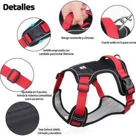 MESVIER Arnés para Perro Chico Mediano Grande con Correa 1.5m, Pechera para Perro Ajustable Reflectante Transpirable, Arneses para Perro Sin Tirones para Caminar Viajar Entrenar Perros Accesorios