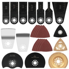 MXTIMWAN Multitool S?gebl?tter 24 tlg Kit, Oszillierwerkzeug Zubeh?r Oszillierendes S?geblatt Set, Holz Kunststoff Metall Multifunktionswerkzeug fr Fein Multimaster, Black&Decker, Ryobi, Milwaukee, Worx