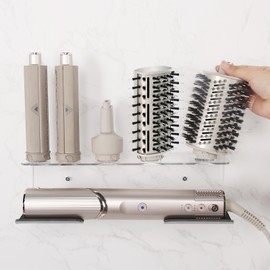 Affogato Wall Mount Holder Compatible with Shark FlexStyle, Acrylic Wall Mounted Organizer for Storage Attachments, Rack with Cord Hanger for Accessories Curlers Brushes Diffuser